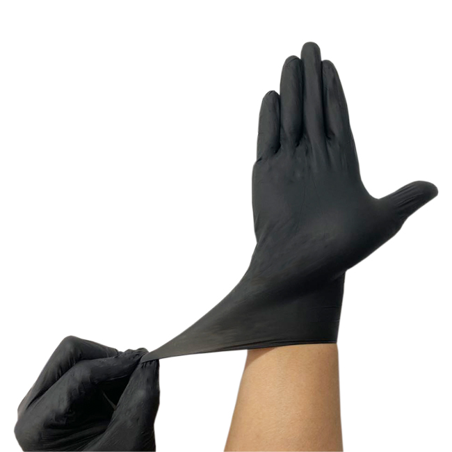 EcoQuality XL 100ct Black Nitrile Exam Gloves Disposable Powder Free Non Sterile 